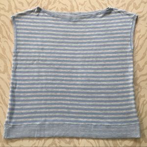 Lafayette 148 Light Blue Cap-Sleeve Sweater